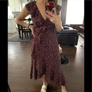 Max Studio Polka Dot Midi Dress